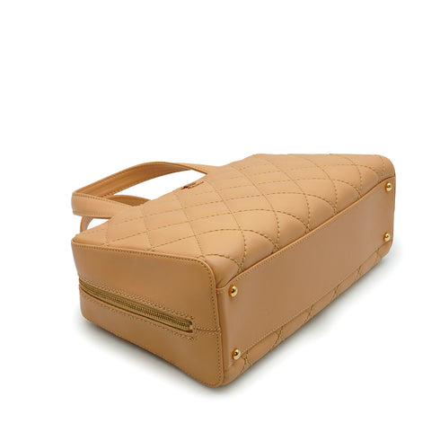 VINTAGE CHANEL WILD STITCH HAND BAG BEIGE LEATHER GOLD HARDWARE 90347929