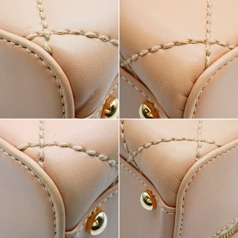 VINTAGE CHANEL WILD STITCH HAND BAG BEIGE LEATHER GOLD HARDWARE 90347929