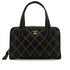 VINTAGE CHANEL WILD STITCH HAND BAG BLACK LEATHER GOLD HARDWARE 90344373