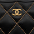 VINTAGE CHANEL WILD STITCH HAND BAG BLACK LEATHER GOLD HARDWARE 90344373