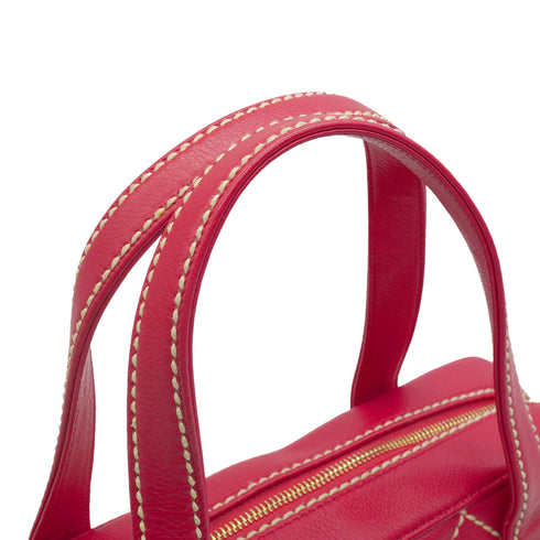 VINTAGE CHANEL WILD STITCH HAND BAG PINK LEATHER GOLD HARDWARE 90344097