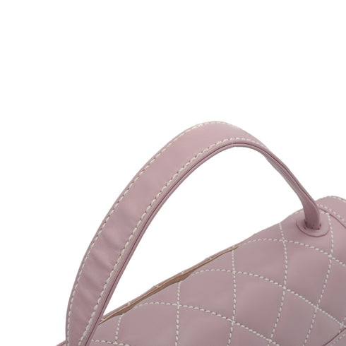 VINTAGE CHANEL WILD STITCH HAND BAG PURPLE LEATHER GOLD HARDWARE 90346661