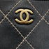 VINTAGE CHANEL WILD STITCH HAND TOTE BAG BLACK LEATHER GOLD HARDWARE 90348236