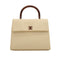 VINTAGE CHANEL WOOD HANDLE HAND BAG BEIGE CAVIAR SKIN 90351031
