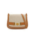 VINTAGE HERMES NATUREL TOILE H VACHE HUNTER SHOULDER BAG 1979 CIRCLE I GOLD HARDWARE 90335881