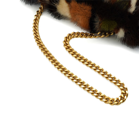 VINTEGE CHANEL CHAIN SHOULDER BAG MULTI COLOR MINK FUR LEATHER GOLD HARDWARE 90343940