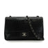 VINTEGE CHANEL CLASSIC FLAP MEDIUM CHAIN SHOULDER BAG BLACK CROCODILE SILVER HARDWARE 90340464
