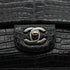 VINTEGE CHANEL CLASSIC FLAP MEDIUM CHAIN SHOULDER BAG BLACK CROCODILE SILVER HARDWARE 90340464