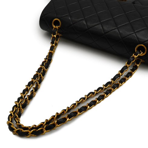 VINTEGE CHANEL CLASSIC FLAP MEDIUM CHAIN SHOULDER BAG BLACK LAMB SKIN GOLD HARDWARE 90335603