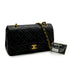 VINTEGE CHANEL CLASSIC FLAP MEDIUM CHAIN SHOULDER BAG BLACK LAMB SKIN GOLD HARDWARE 90338302