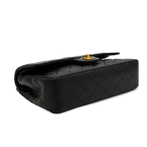 VINTEGE CHANEL CLASSIC FLAP MEDIUM CHAIN SHOULDER BAG BLACK LAMB SKIN GOLD HARDWARE 90338302
