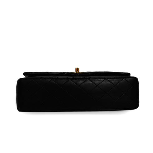 VINTEGE CHANEL CLASSIC FLAP MEDIUM CHAIN SHOULDER BAG BLACK LAMB SKIN GOLD HARDWARE 90338302