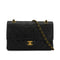 VINTEGE CHANEL CLASSIC FLAP MEDIUM CHAIN SHOULDER BAG BLACK LAMB SKIN GOLD HARDWARE 90338764