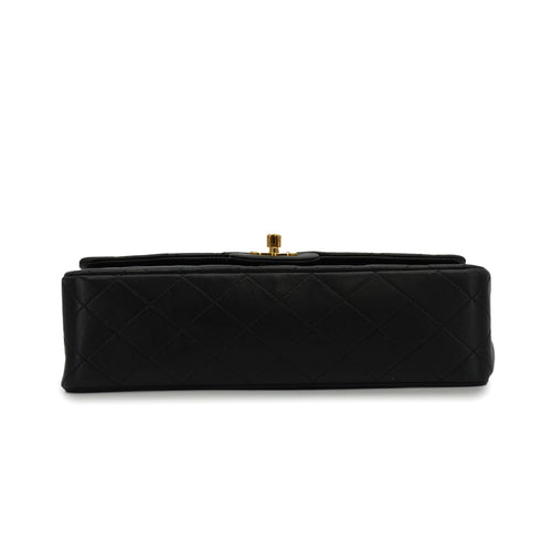 VINTEGE CHANEL CLASSIC FLAP MEDIUM CHAIN SHOULDER BAG BLACK LAMB SKIN GOLD HARDWARE 90338764