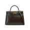 HERMES KELLY 35 SELLIER EBENE BOX CALF HAND SHOULDER BAG 2001 SQUARE E GOLD HARDWARE 90338878