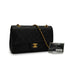 VINTEGE CHANEL CLASSIC FLAP MEDIUM CHAIN SHOULDER BAG BLACK LAMB SKIN GOLD HARDWARE 90338883