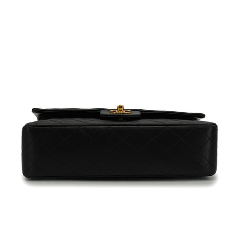 VINTEGE CHANEL CLASSIC FLAP MEDIUM CHAIN SHOULDER BAG BLACK LAMB SKIN GOLD HARDWARE 90338883