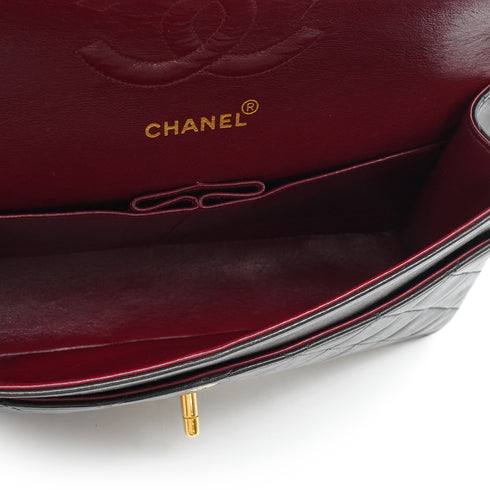 VINTEGE CHANEL CLASSIC FLAP MEDIUM CHAIN SHOULDER BAG BLACK LAMB SKIN GOLD HARDWARE 90338883