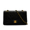 VINTEGE CHANEL CLASSIC FLAP MEDIUM CHAIN SHOULDER BAG BLACK LAMB SKIN GOLD HARDWARE 90339649