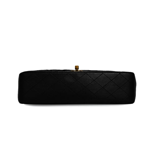 VINTEGE CHANEL CLASSIC FLAP MEDIUM CHAIN SHOULDER BAG BLACK LAMB SKIN GOLD HARDWARE 90339649