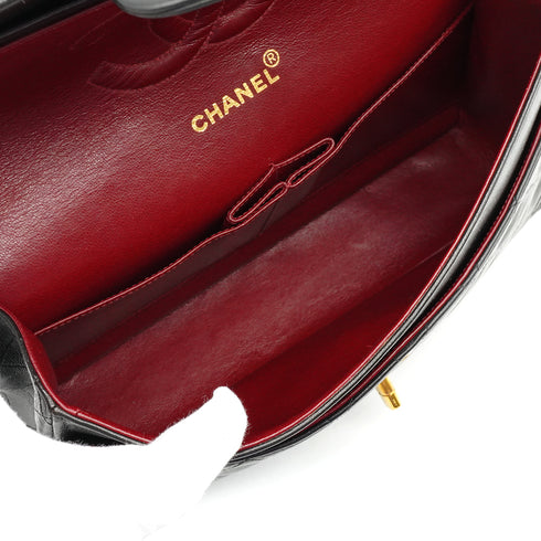VINTEGE CHANEL CLASSIC FLAP MEDIUM CHAIN SHOULDER BAG BLACK LAMB SKIN GOLD HARDWARE 90339649