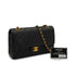 VINTEGE CHANEL CLASSIC FLAP MEDIUM CHAIN SHOULDER BAG BLACK LAMB SKIN GOLD HARDWARE 90339650