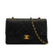 VINTEGE CHANEL CLASSIC FLAP MEDIUM CHAIN SHOULDER BAG BLACK LAMB SKIN GOLD HARDWARE 90339650