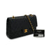 VINTEGE CHANEL CLASSIC FLAP MEDIUM CHAIN SHOULDER BAG BLACK LAMB SKIN GOLD HARDWARE 90339950