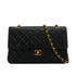 VINTEGE CHANEL CLASSIC FLAP MEDIUM CHAIN SHOULDER BAG BLACK LAMB SKIN GOLD HARDWARE 90339950