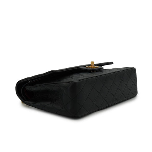VINTEGE CHANEL CLASSIC FLAP MEDIUM CHAIN SHOULDER BAG BLACK LAMB SKIN GOLD HARDWARE 90339950
