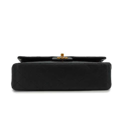 VINTEGE CHANEL CLASSIC FLAP MEDIUM CHAIN SHOULDER BAG BLACK LAMB SKIN GOLD HARDWARE 90339950