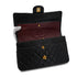 VINTEGE CHANEL CLASSIC FLAP MEDIUM CHAIN SHOULDER BAG BLACK LAMB SKIN GOLD HARDWARE 90339950