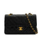VINTEGE CHANEL CLASSIC FLAP MEDIUM CHAIN SHOULDER BAG BLACK LAMB SKIN GOLD HARDWARE 90340174