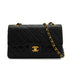 VINTEGE CHANEL CLASSIC FLAP MEDIUM CHAIN SHOULDER BAG BLACK LAMB SKIN GOLD HARDWARE 90340174
