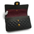 VINTEGE CHANEL CLASSIC FLAP MEDIUM CHAIN SHOULDER BAG BLACK LAMB SKIN GOLD HARDWARE 90340174
