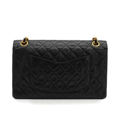 VINTEGE CHANEL MATELASSE MEDIUM CHAIN SHOULDER BAG BLACK LAMB SKIN GOLD HARDWARE 90340469