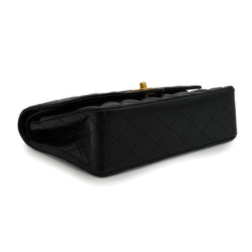 VINTEGE CHANEL MATELASSE MEDIUM CHAIN SHOULDER BAG BLACK LAMB SKIN GOLD HARDWARE 90340469