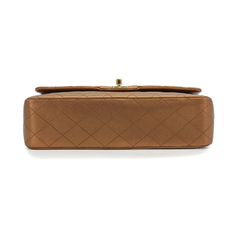 VINTEGE CHANEL CLASSIC FLAP MEDIUM CHAIN SHOULDER BAG BRONZE LAMB SKIN GOLD HARDWARE 90339948