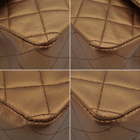 VINTEGE CHANEL CLASSIC FLAP MEDIUM CHAIN SHOULDER BAG BRONZE LAMB SKIN GOLD HARDWARE 90339948