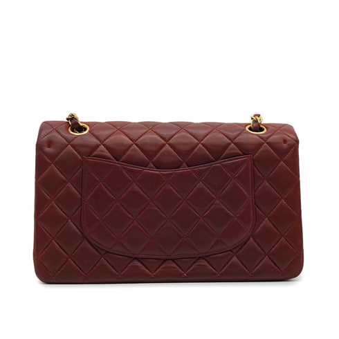 VINTEGE CHANEL CLASSIC FLAP MEDIUM CHAIN SHOULDER BAG BURGUNDY LAMB SKIN GOLD HARDWARE 90339158