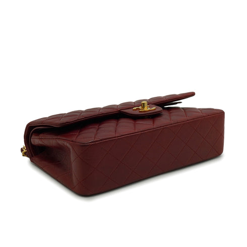 VINTEGE CHANEL CLASSIC FLAP MEDIUM CHAIN SHOULDER BAG BURGUNDY LAMB SKIN GOLD HARDWARE 90339158
