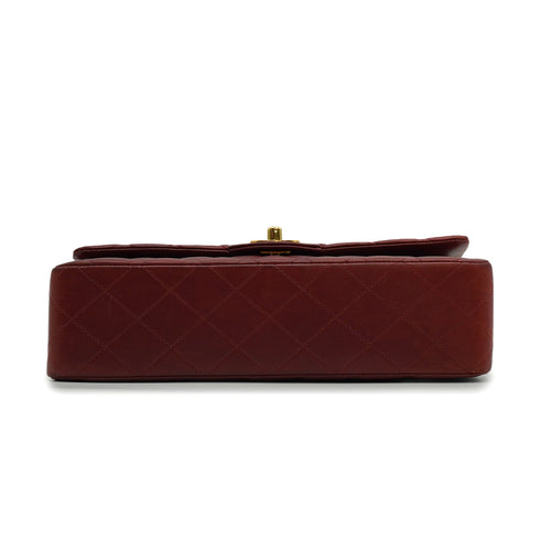 VINTEGE CHANEL CLASSIC FLAP MEDIUM CHAIN SHOULDER BAG BURGUNDY LAMB SKIN GOLD HARDWARE 90339158