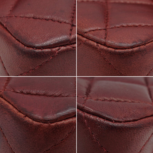 VINTEGE CHANEL CLASSIC FLAP MEDIUM CHAIN SHOULDER BAG BURGUNDY LAMB SKIN GOLD HARDWARE 90339158