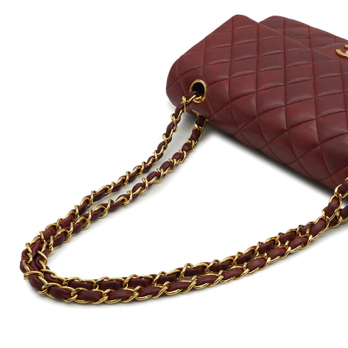 VINTEGE CHANEL CLASSIC FLAP MEDIUM CHAIN SHOULDER BAG BURGUNDY LAMB SKIN GOLD HARDWARE 90339158