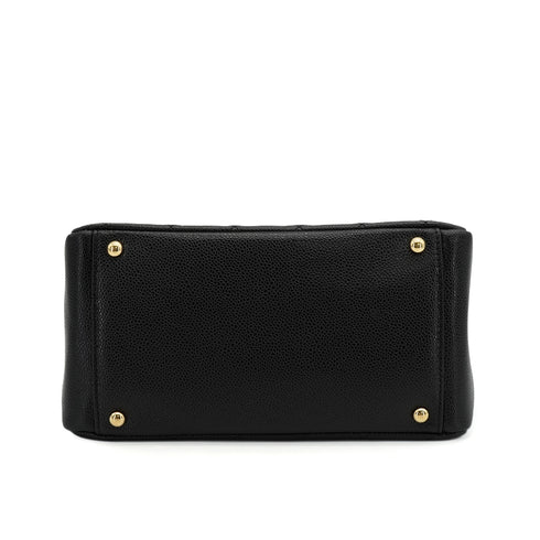 VINTEGE CHANEL COCOMARK CHAIN SHOULDER BAG BLACK CAVIAR SKIN GOLD HARDWARE 90344103