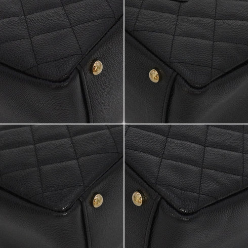 VINTEGE CHANEL COCOMARK CHAIN SHOULDER BAG BLACK CAVIAR SKIN GOLD HARDWARE 90344103