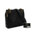 VINTEGE CHANEL LOGO CHAIN SHOULDER BAG BLACK CAVIAR SKIN GOLD HARDWARE 90344381