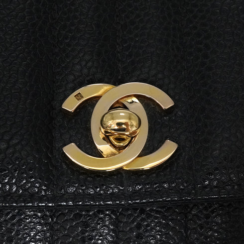 VINTEGE CHANEL MADEMOISELLE CHAIN SHOULDER BAG BLACK CAVIAR SKIN GOLD HARDWARE 90341456