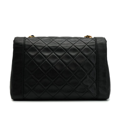 VINTEGE CHANEL MATELASSE CHAIN SHOULDER BAG BLACK LAMB SKIN GOLD HARDWARE 90340179