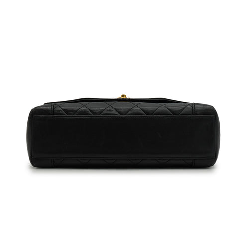 VINTEGE CHANEL MATELASSE CHAIN SHOULDER BAG BLACK LAMB SKIN GOLD HARDWARE 90340179